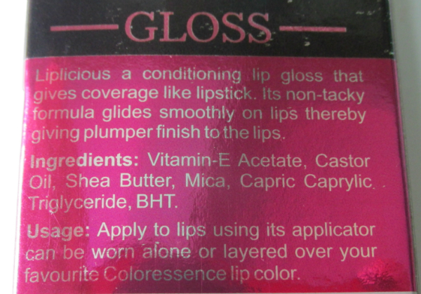 Coloressence Red Coral Liplicious Gloss Claims