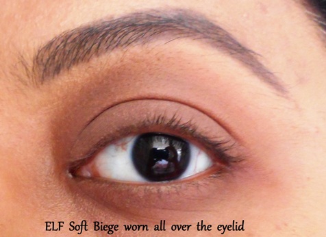 ELF Matte Eyeshadow in Soft Beige eye swatch