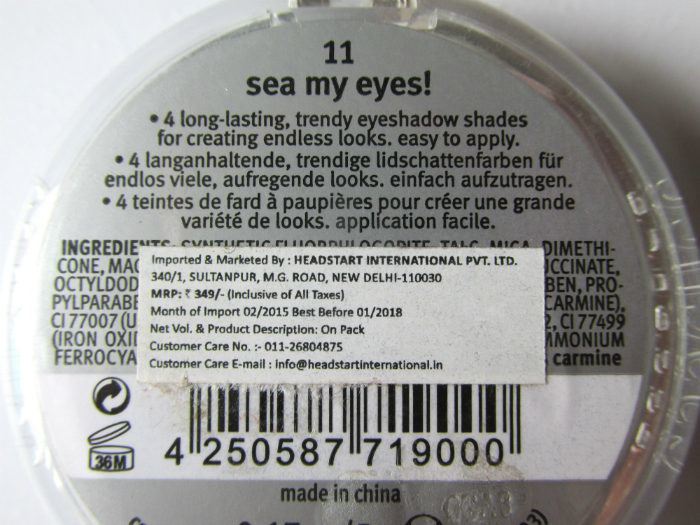Essence 11 Sea My Eyes! Quattro Eyeshadow Claims