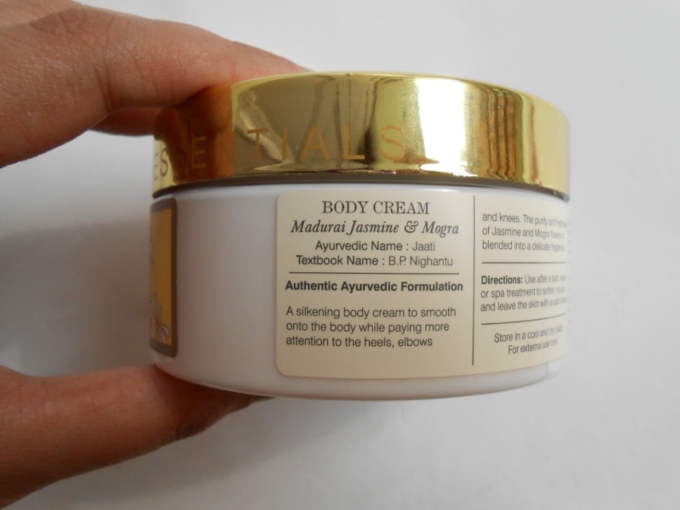 Forest Essentials Madurai Jasmine and Mogra Velvet Silk Body Cream details
