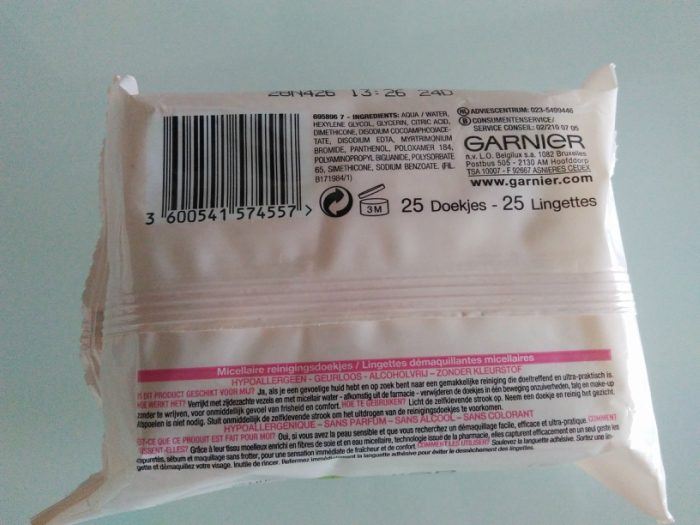 Garnier Micellar Extra-Gentle Cleansing Wipes Packaging