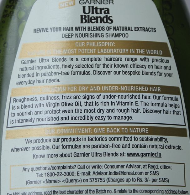 Garnier Ultra Blends Mythic Olive Deep Nourishing Shampoo product description