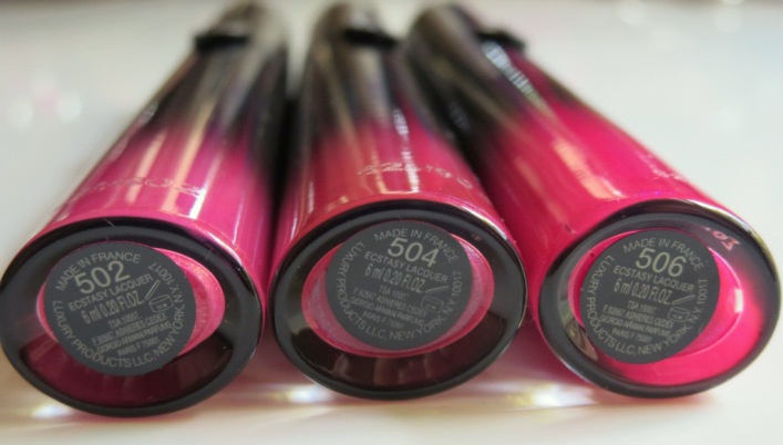 Giorgio Armani 504 Pink Out Ecstasy Lacquer Lip Gloss shade names