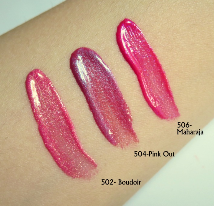 Giorgio Armani 504 Pink Out Ecstasy Lacquer Lip Gloss swatches on hand
