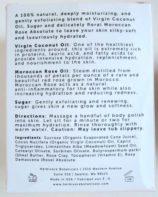 Herbivore Coco Rose Coconut Oil Body Polish ingredients