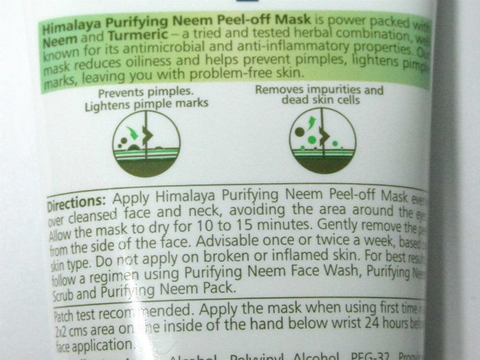 Himalaya Purifying Neem Peel-Off Mask Claims