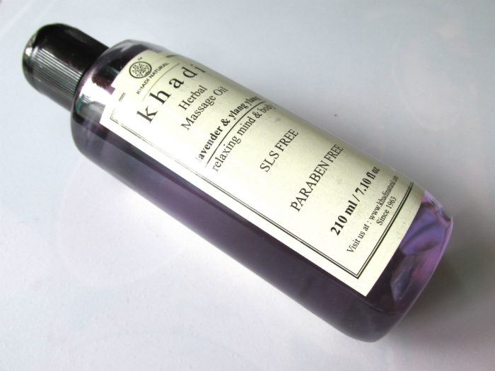 Khadi Herbal Lavender & Ylang Ylang Massage Oil packaging