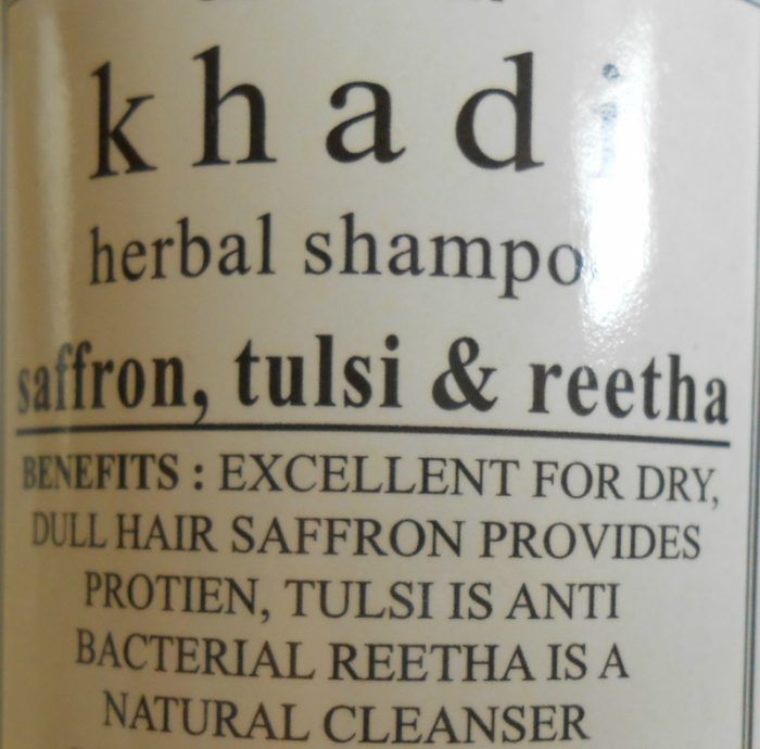 Khadi Saffron, Tulsi and Reetha Herbal Shampoo Claims