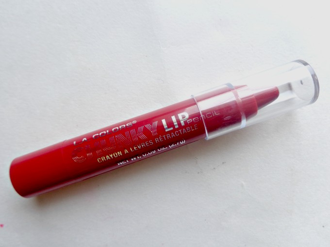LA Colors Deep Red Chunky Lip Pencil Review