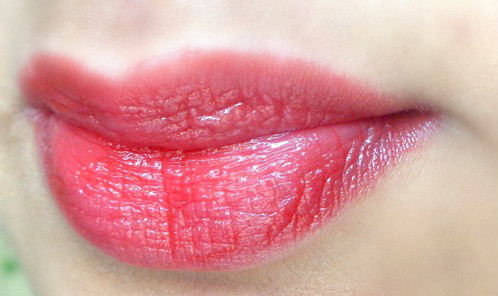 LA Colors Deep Red Chunky Lip Pencil pink lips