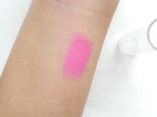 LA Colors Hot Pink Chunky Lip Pencil swatch on hands