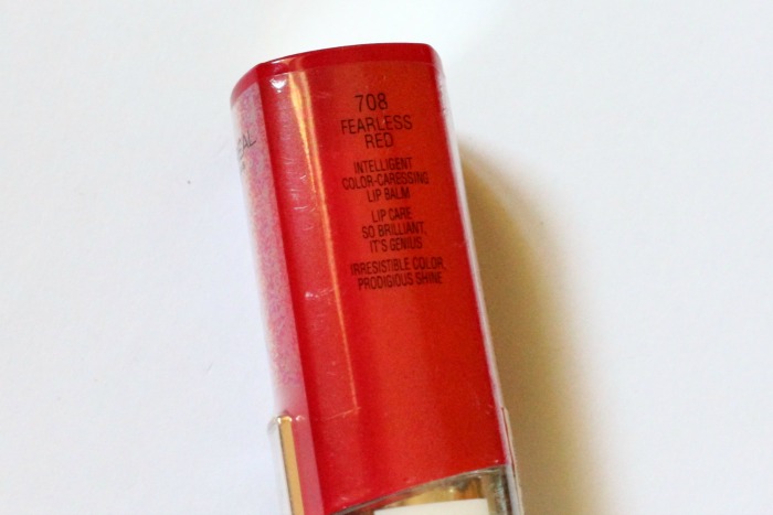 L'Oreal Fearless Red Intelligent Color-Caressing Lip Balm shade name