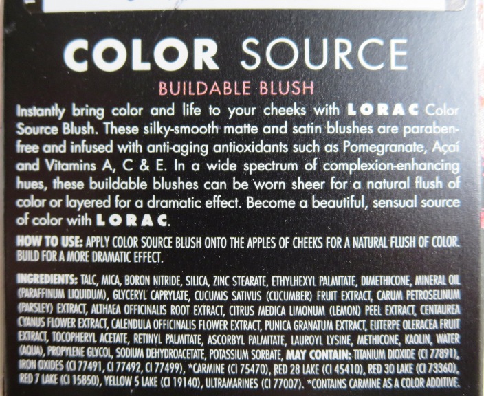 Lorac Aura Color Source Buildable Blush details