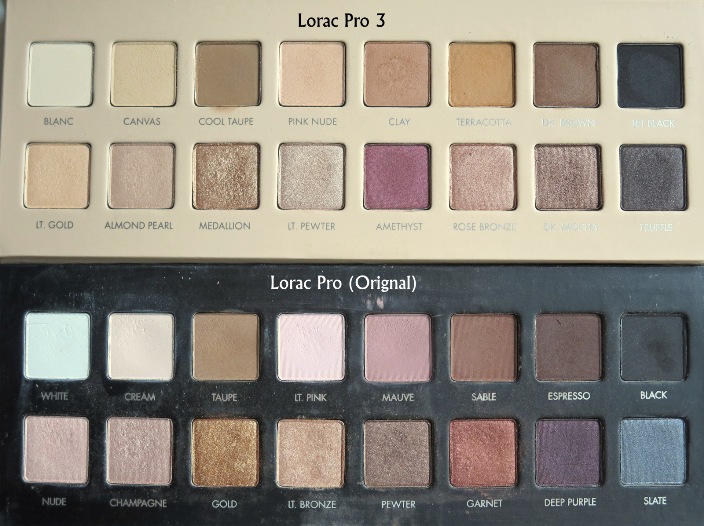 Lorac Pro Palette 3 comparison