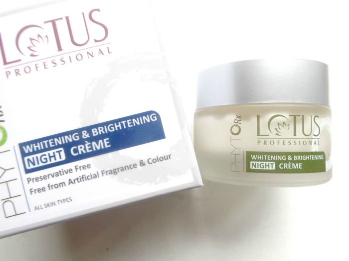 Lotus Herbals Professional Phyto-Rx Whitening & Brightening Night Crème packaging