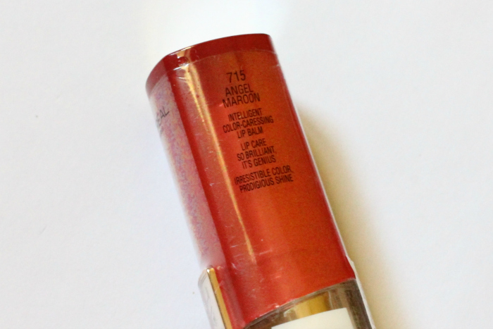 L’Oreal Angel Maroon Intelligent Color-Caressing Lip Balm shade name