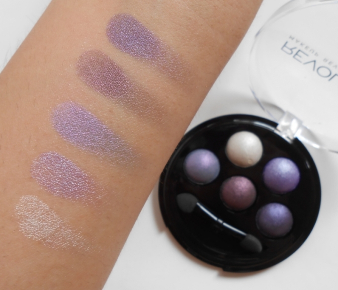 Makeup Revolution Electric Dreams Baked Eyeshadow swatches on hand