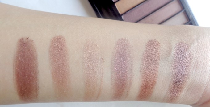 Makeup Revolution Essential Shimmers Redemption Palette swatches on hand