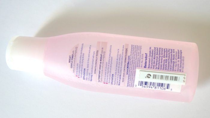 Nivea Gentle Toner for Dry and Sensitive Skin Packaging