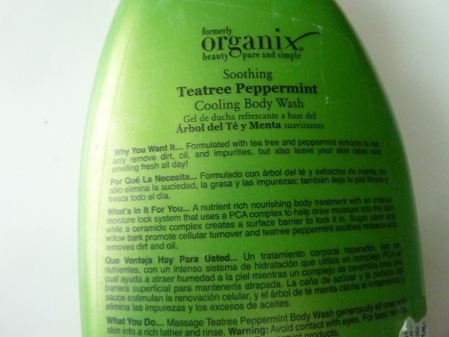 OGX Soothing Tea Tree and Peppermint Body Wash product details