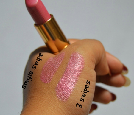 Revlon Kissable Pink Super Lustrous Lipstick Hand Swatch