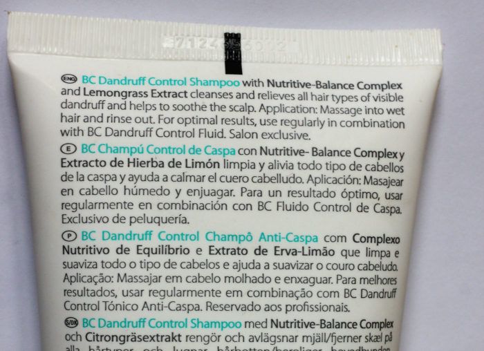 Schwarzkopf Bonacure Scalptherapy Dandruff Control Shampoo details