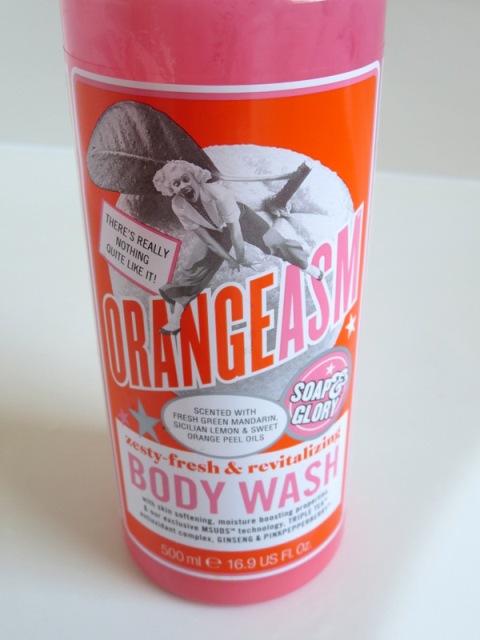 Soap and Glory Orangeasm Body Wash label