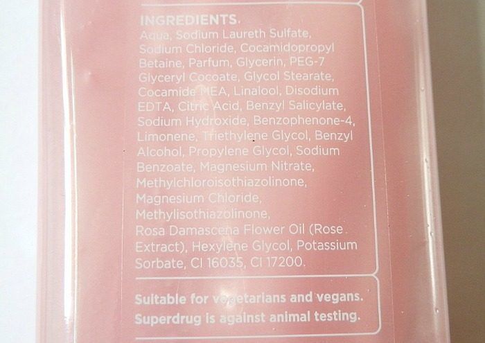 Superdrug Rose, Shea Butter and Ginger Moisture Creme Bath ingredients