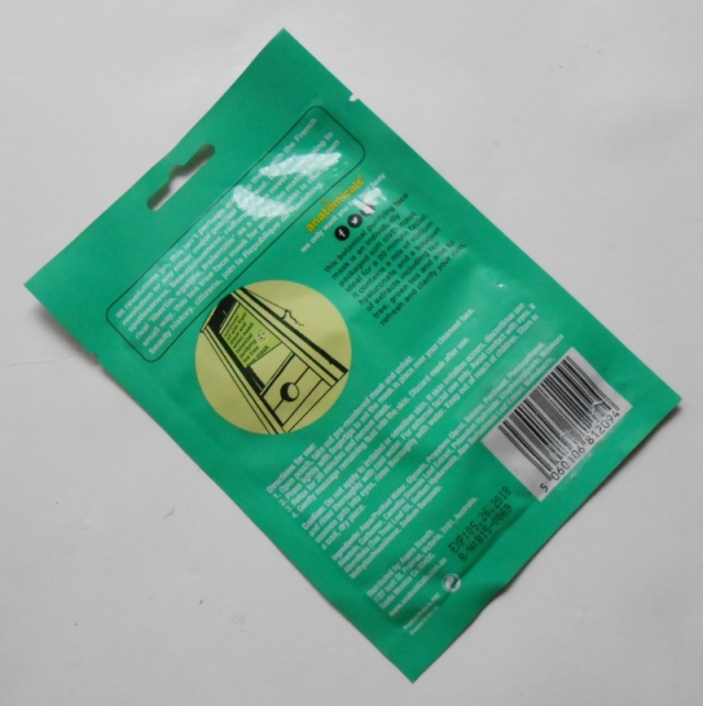 Anatomicals Off With Their Black and White Head Botanical Purifying Tea Tree Face Mask details at the back