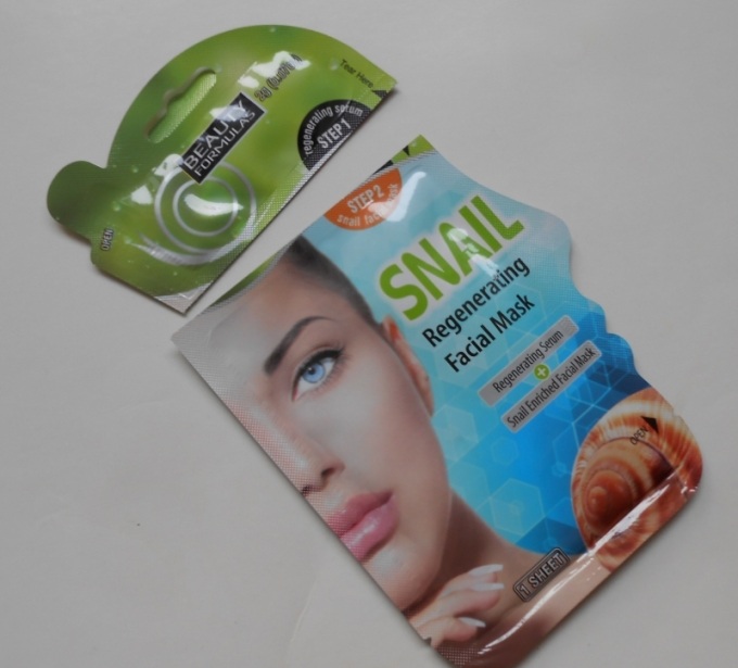 Beauty Formulas Snail Regenerating Facial Mask packaging