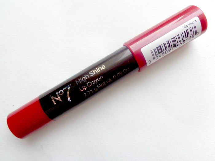 Boots No7 Statement High Shine Lip Crayon packaging