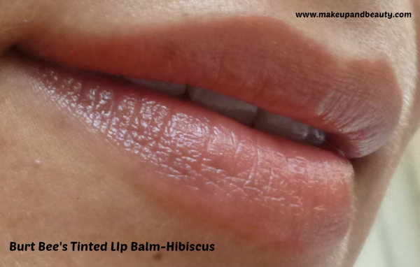 Burt's Bees Hibiscus Tinted Lip Balm Review.
