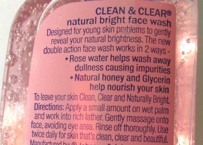 Clean & Clear Natural Bright Face Wash description