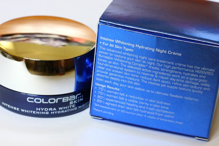 Colorbar Hydra White Intense Whitening Hydrating Night Crème details