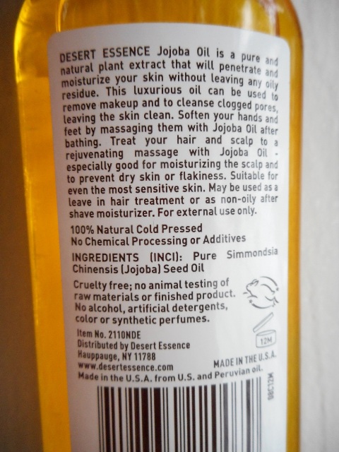 Desert Essence Pure Jojoba Oil ingredients