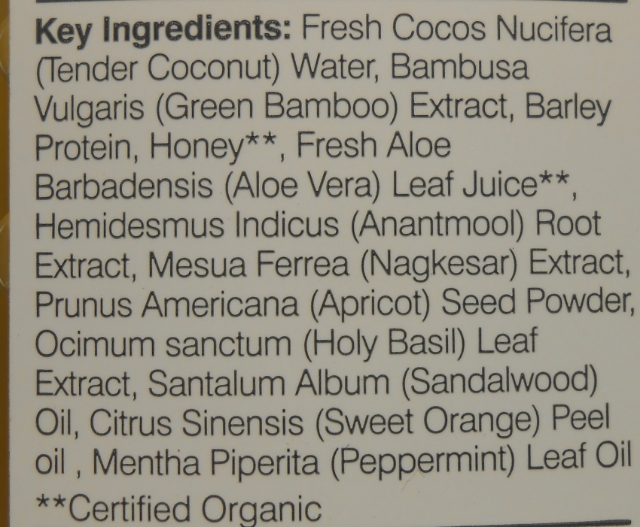 Forest Essentials Sandalwood and Orange Peel Face Wash ingredients