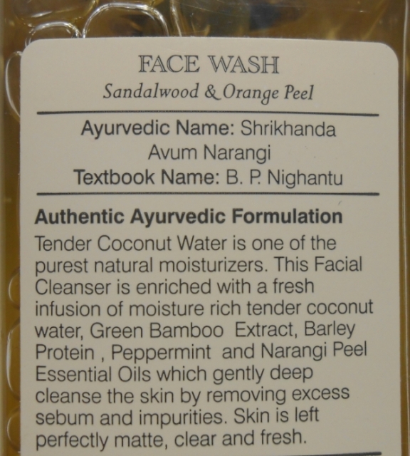 Forest Essentials Sandalwood and Orange Peel Face Wash product description