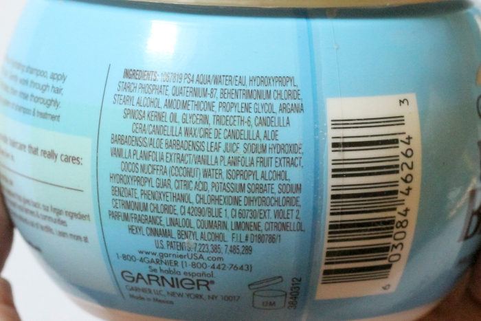 Garnier Whole Blends Coconut Water & Vanilla Milk Extracts Hydrating Mask ingredients
