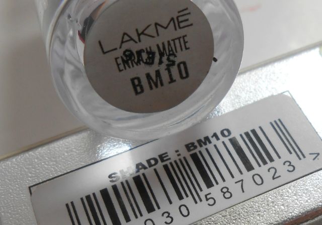 Lakme BM10 Enrich Matte Lipstick name