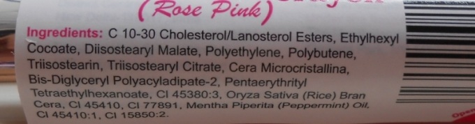Lipice Rose Pink Lip Crayon ingredients