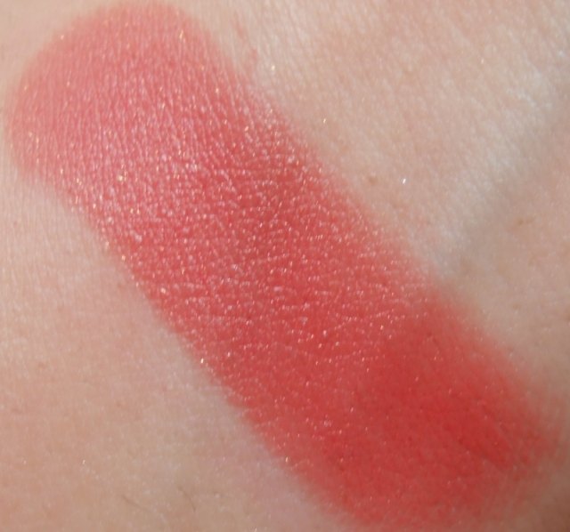 Lotus Makeup Coral Ice Ecostay Long Lasting Lip Colour swatch on hands