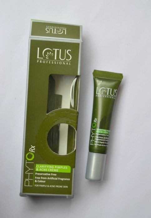 Lotus Professional Phyto Rx Clarifying Pimples and Acne Creme Packaging