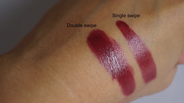 MAC Hang-Up Lipstick open swatches on hand