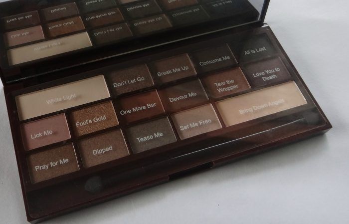 Makeup Revolution Death by Chocolate Palette Shade Names
