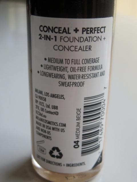 Milani Conceal + Perfect 2-In-1 Foundation + Concealer details