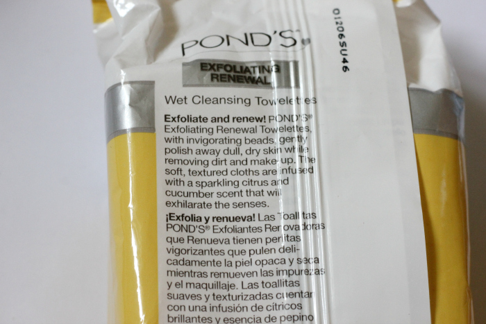 Ponds Exfoliating Renewal Wet Cleansing Towelettes details