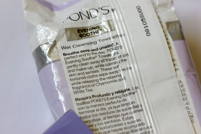 Pond’s Evening Soothe Wet Cleansing Towelettes details
