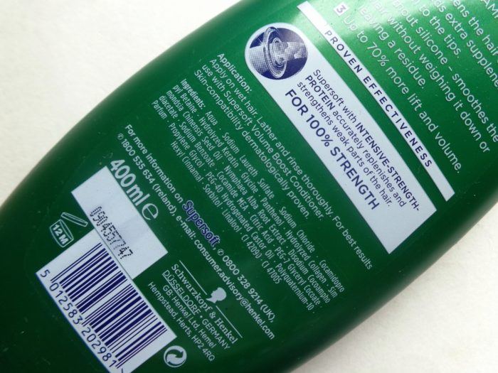 Schwarzkopf Supersoft Volume Boost Shampoo ingredients
