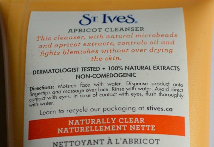 St. Ives Naturally Clear Apricot Cleanser description