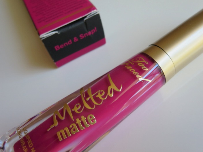 Too Faced Bend and Snap Melted Matte Liquefied Matte Long Wear Lipstick closeup